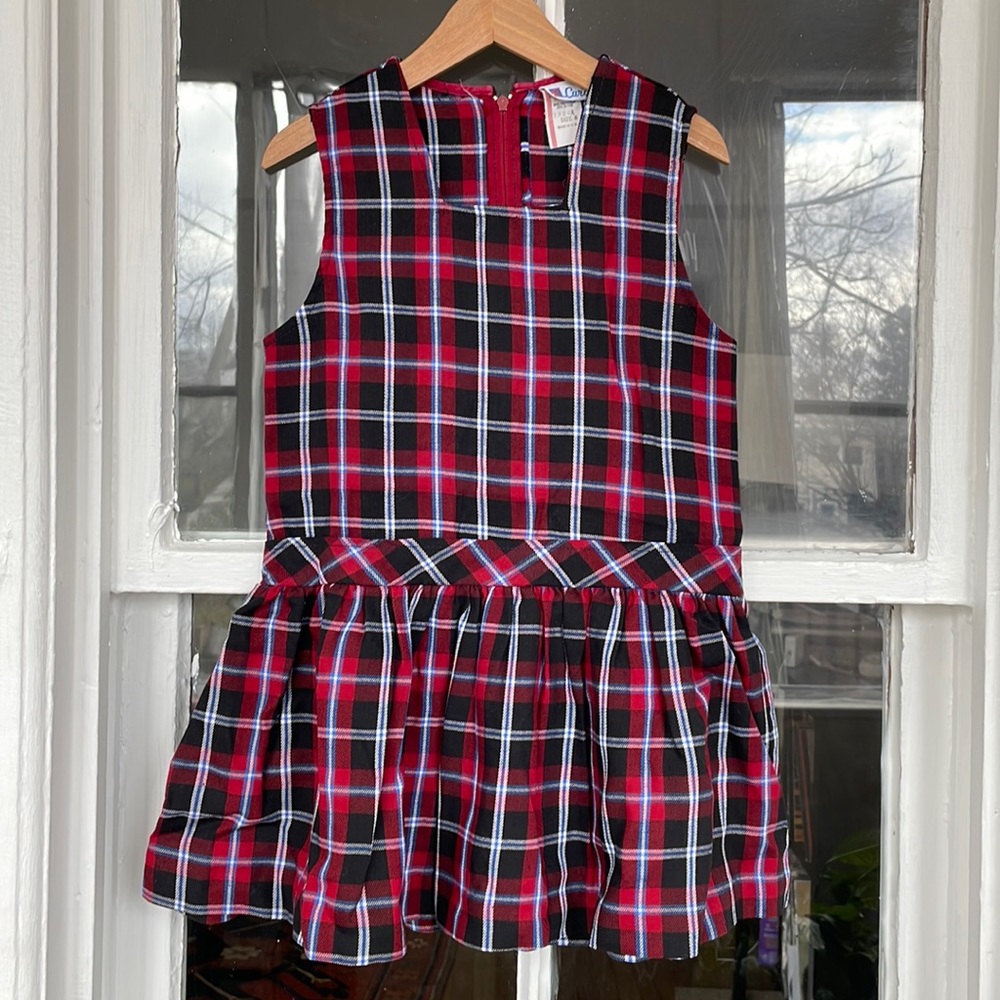 Vintage Carters plaid school girl dress